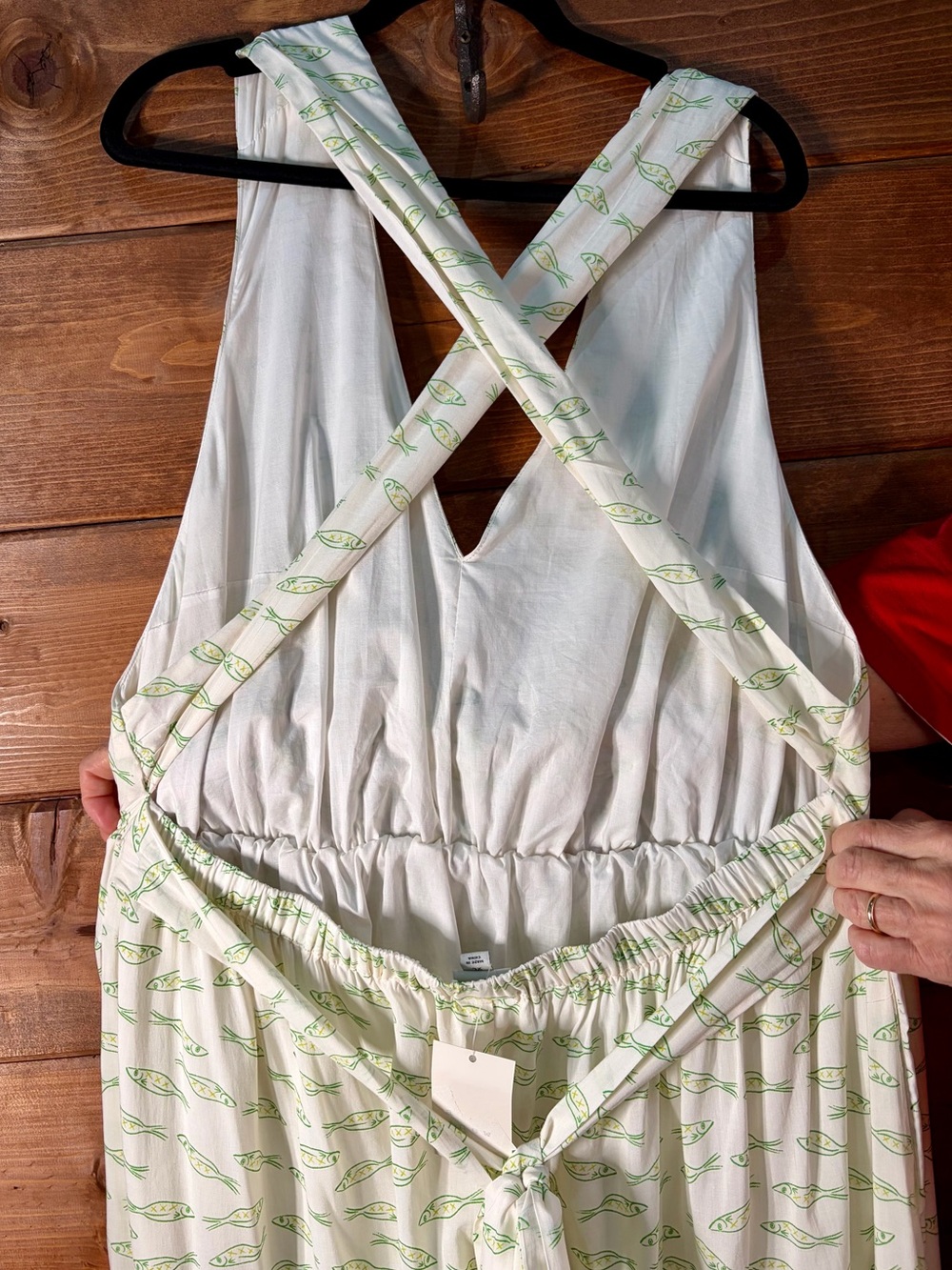 a new day White Maxi Dress with Light Green Fish Print 🩷 - Picture 3 of 8